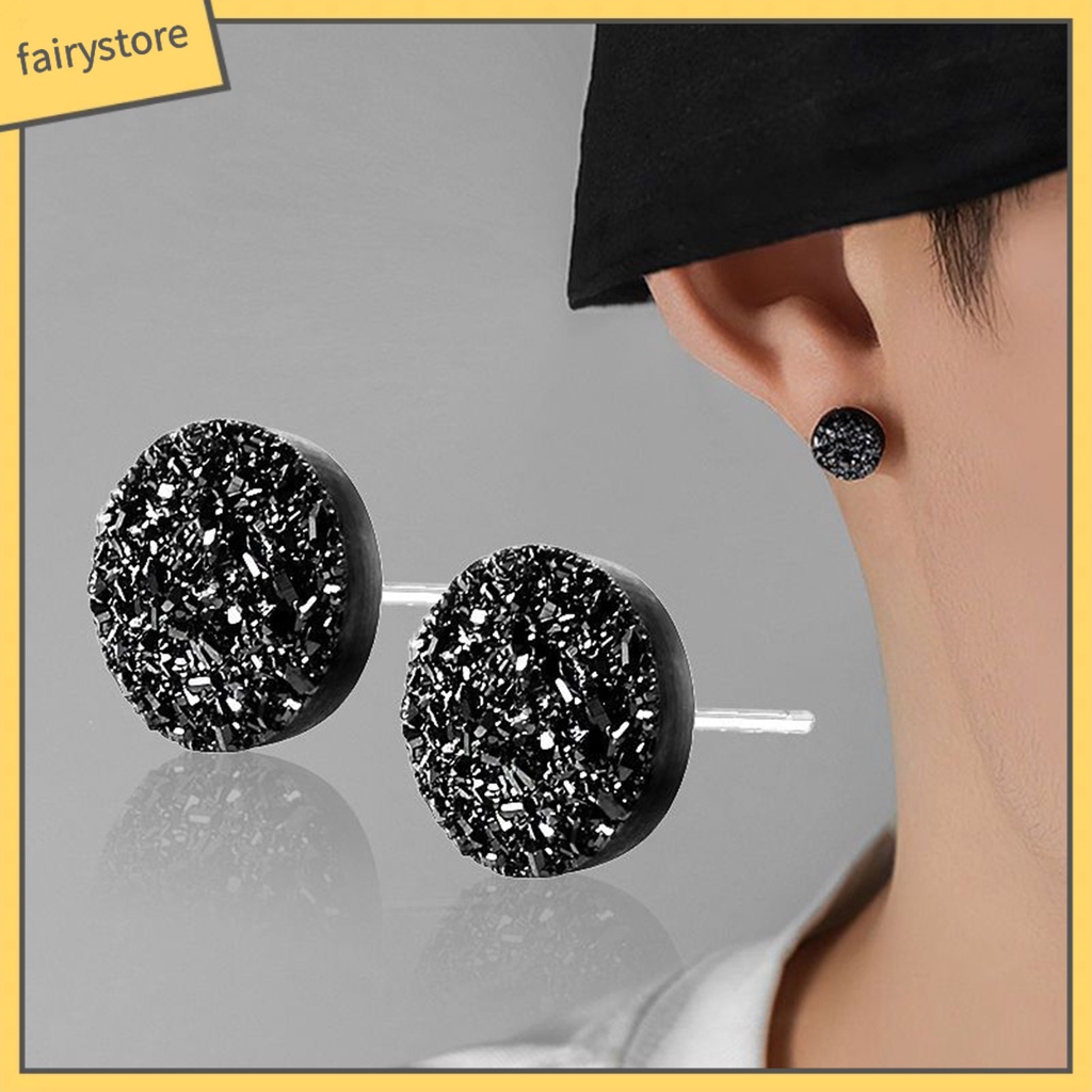 1 Đôi Bông Tai Tròn Mini 8mm Đính Pha Lê Nhân Tạo Lấp Lánh Thời Trang Dành Cho Nam Nữ