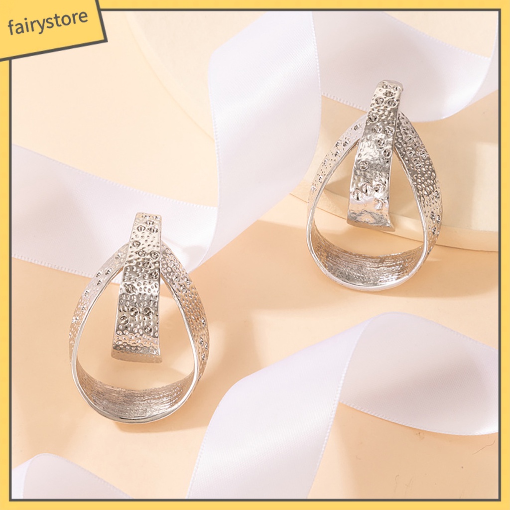 1 Đôi Bông Tai Mạ Bạc Hình Giọt Nước Đính Đá Thời Trang Vintage Dành Cho Nữ