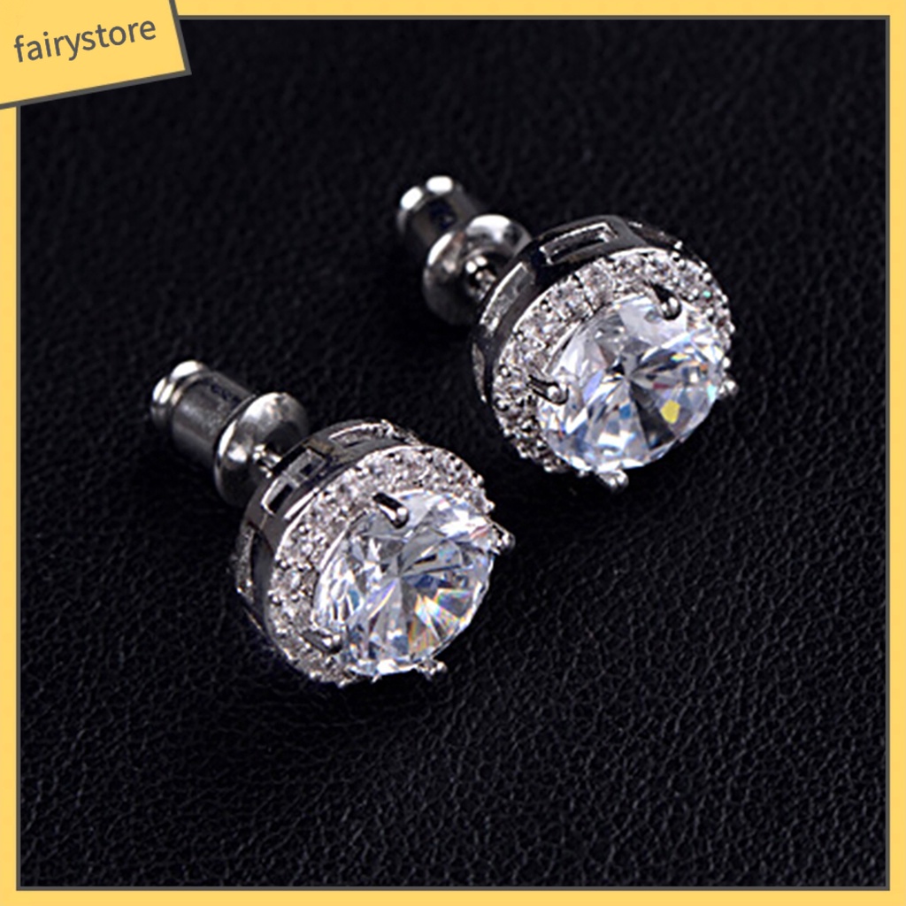 Bông Tai Mạ Bạc Đính Đá Zircon Thời Trang Dành Cho Nữ