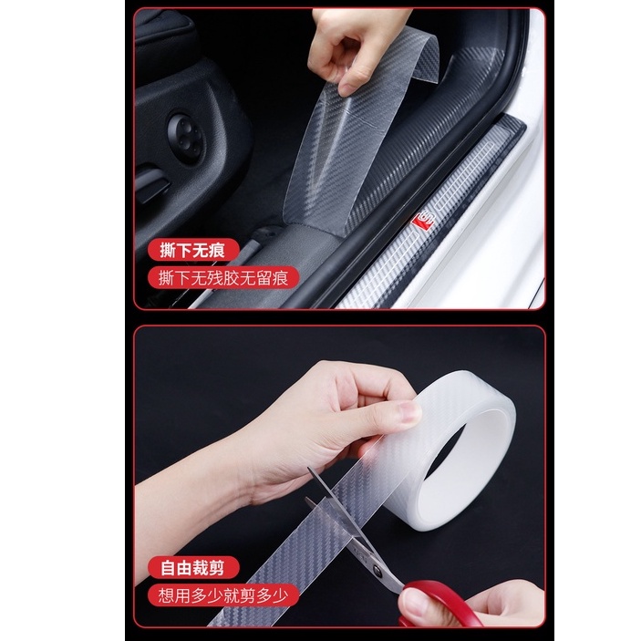 Băng Keo Trắng Vân Carbon/Trong Suốt Dán Chống Xước Chuyên Dụng Cho Ô Tô, Xe Máy Dễ Sử Dụng Dài 3m