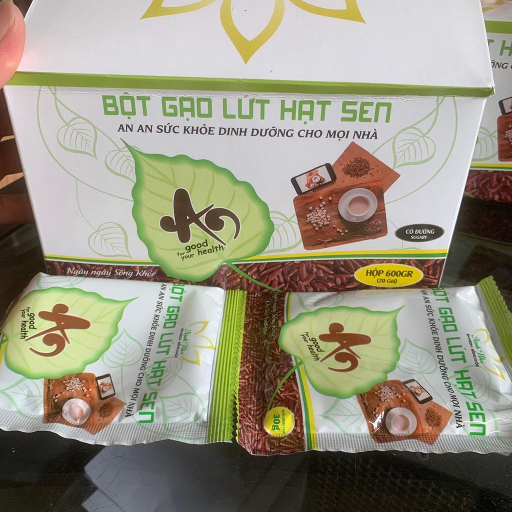 Bột Gạo Lứt Hạt Sen Hạnh Như ít đường 600g NMOFF