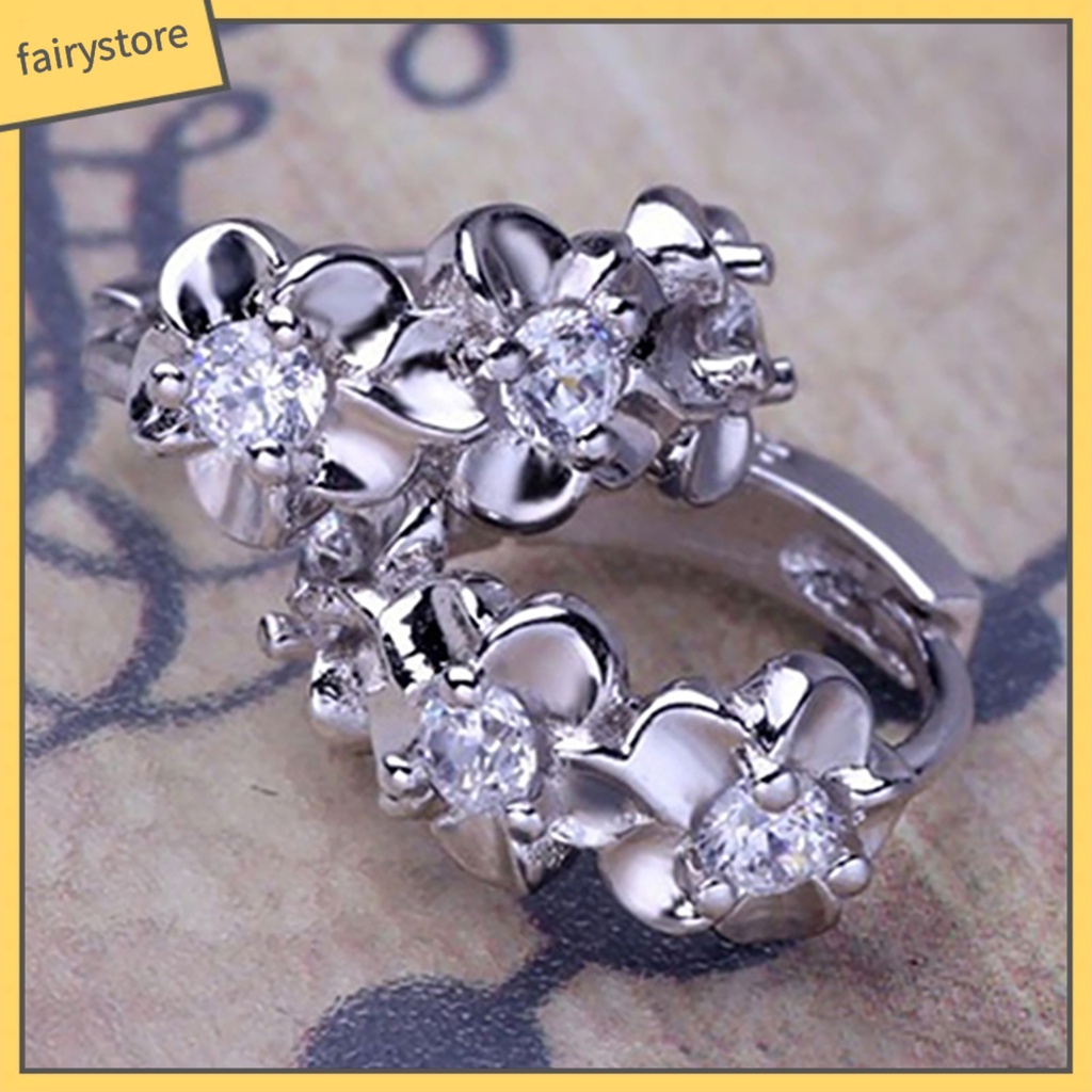 Khuyên Đeo Vành Tai Bằng Đồng Hình Hoa Trà Quyến Rũ Thời Trang Cho Nữ