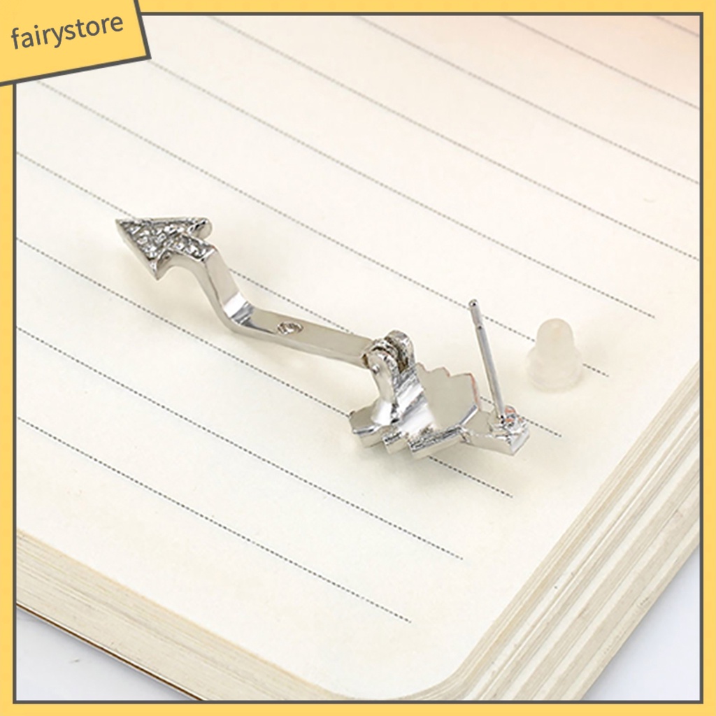 1 Khuyên Tai Hợp Kim Hình Mũi Tên / Nơ Đính Đá Pha Lê Thời Trang Cho Nữ