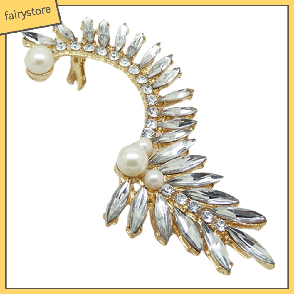 Khuyên Vành Tai Đính Đá Và Ngọc Trai Giả Thời Trang Thanh Lịch Dành Cho Nữ