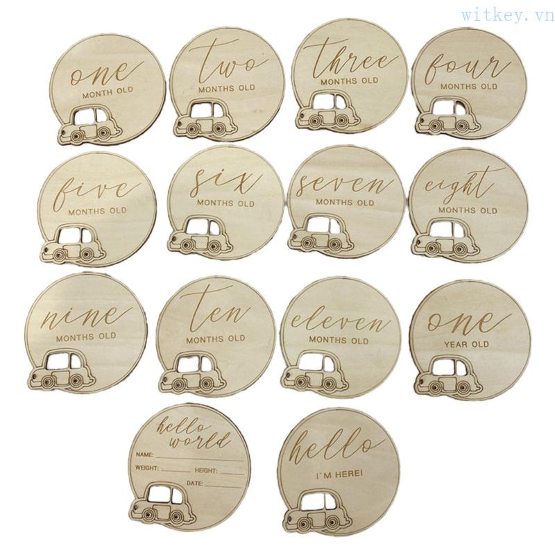 Bộ 14 Thẻ Ghi Chú Đánh Dấu Cột Mốc Phát Triển Theo Tháng Cho Bé Sơ Sinh
