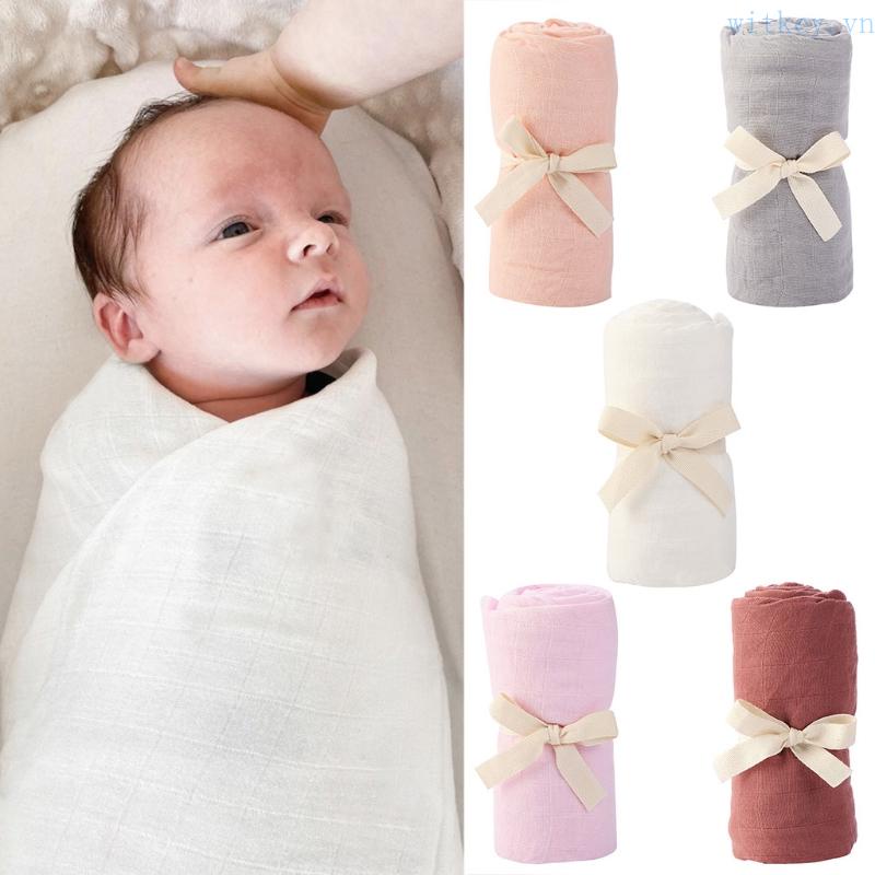 Chăn Quấn Em Bé Chất Liệu Cotton Tre Mềm Mại Kích Thước 100x100cm