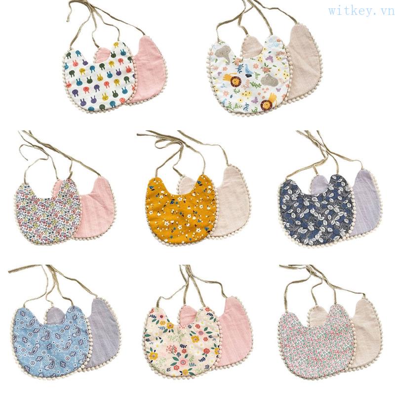 Khăn Yếm Vải Muslin Thấm Hút Nước Dãi Dành Cho Em Bé