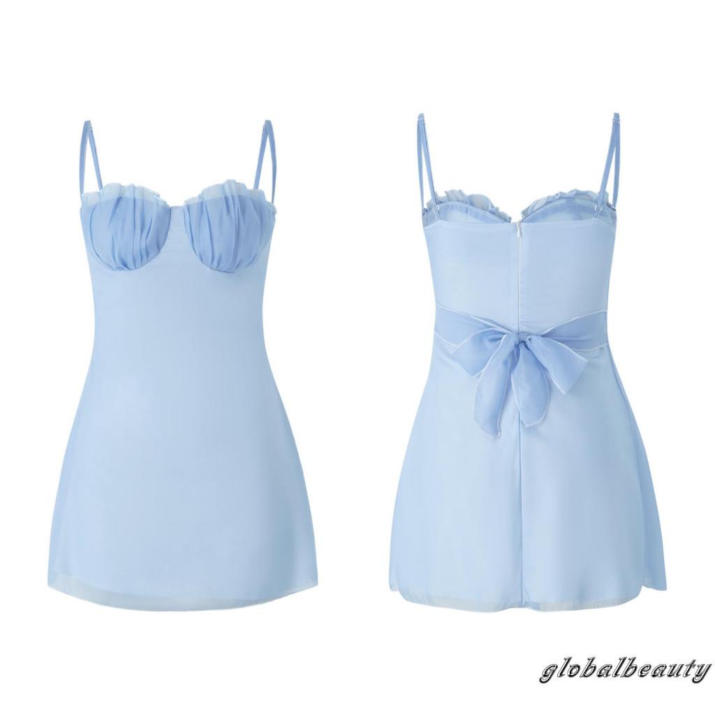 Đầm Không Tay Ôm Ngực Xếp Ly Phối Vỏ Sò Thời Trang Mùa Hè Cho Nữ