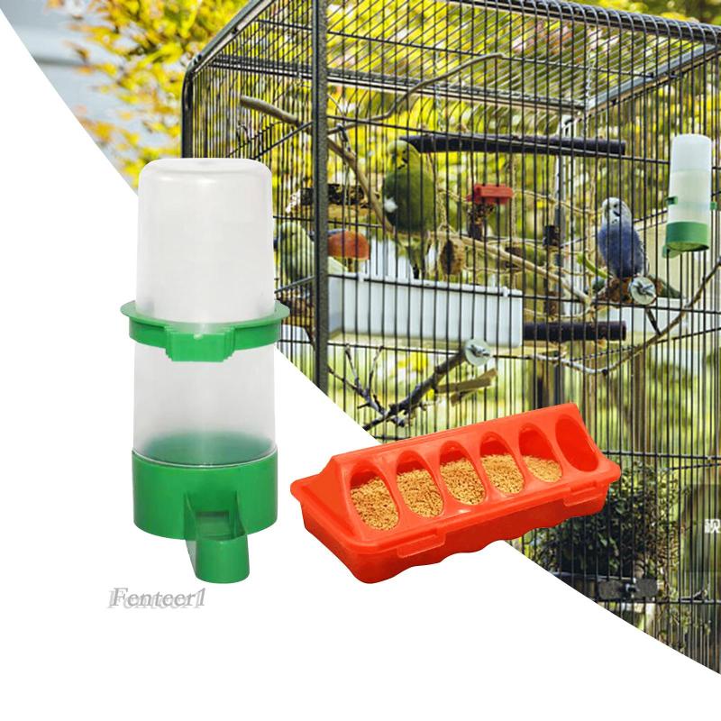 [Fenteer1] Bộ Dụng Cụ Đựng Thức Ăn Nước Uống Treo Lồng Cho Thỏ Động Vật Nhỏ