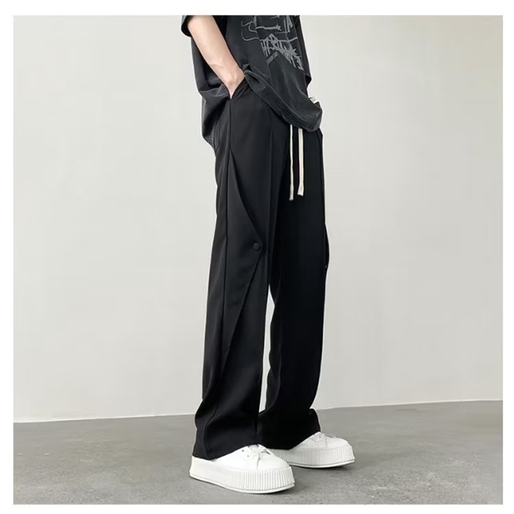 Quần Dài Vải Lụa Lạnh Mỏng Dáng Rộng Kiểu Đường Phố Thời Trang Mùa Hè Cho Nam