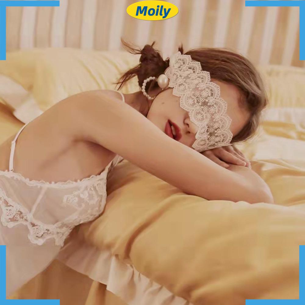 MOILYVN Bộ 2 Món Đồ Hóa Trang Bằng Vải Gạc Phối Ren Hoa Thoải Mái