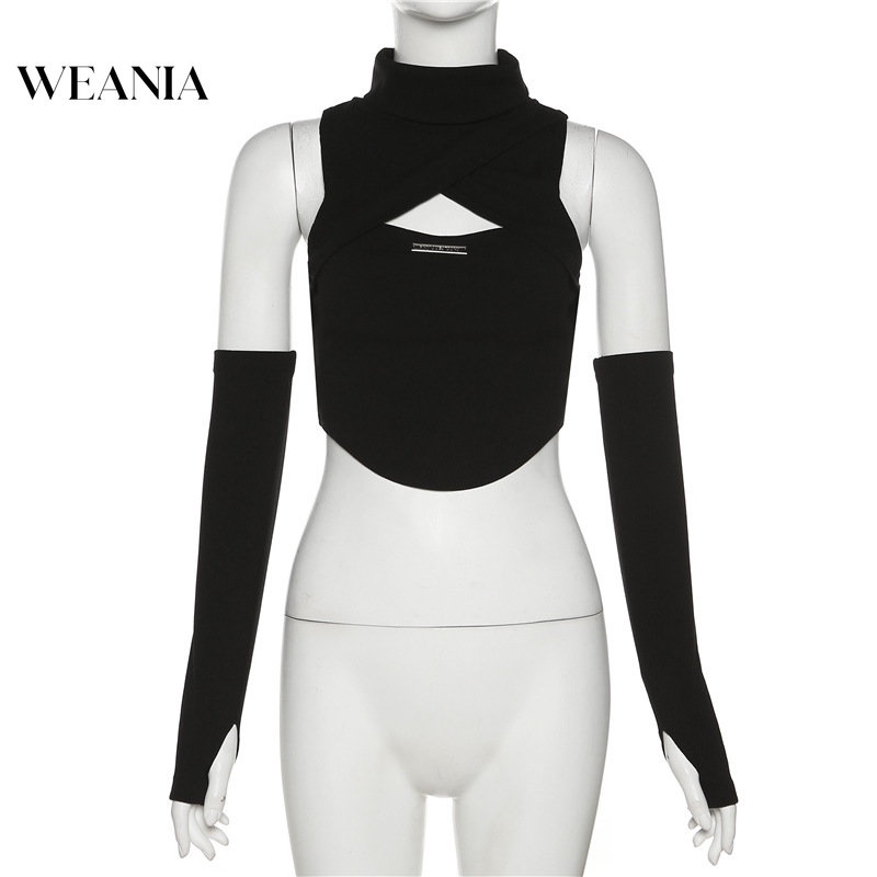 Áo Croptop Sát Nách Cổ Cao Màu Sắc Thời Trang Quyến Rũ Cho Nữ