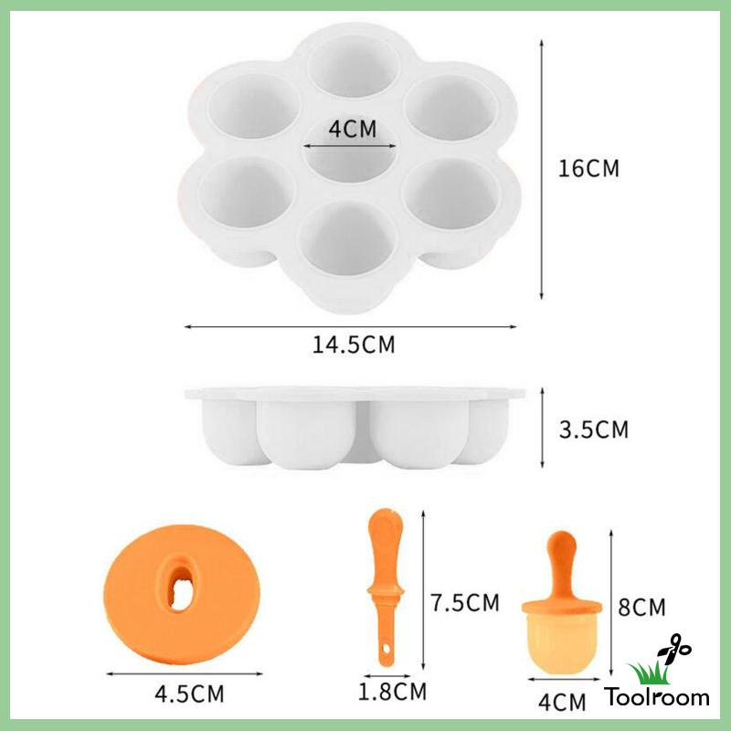 Khuôn Làm Kem 7 Ngăn Có Nắp Đậy Tiện Lợi