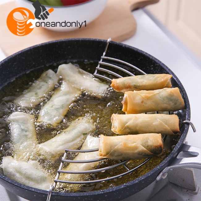 1 Giá Lọc Dầu Bằng Thép Không Gỉ Hình Bán Nguyệt Cách Nhiệt Tiện Dụng Cho Nhà Bếp