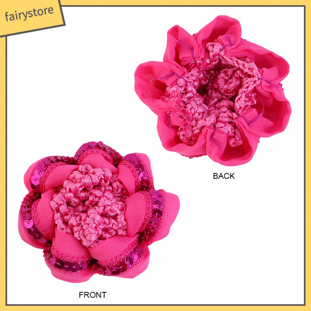 [FRO] Lưới Búi Tóc Đính Kim Sa Độ Co Giãn Cao Phong Cách Vintage Múa Ba Lê Cho Nữ