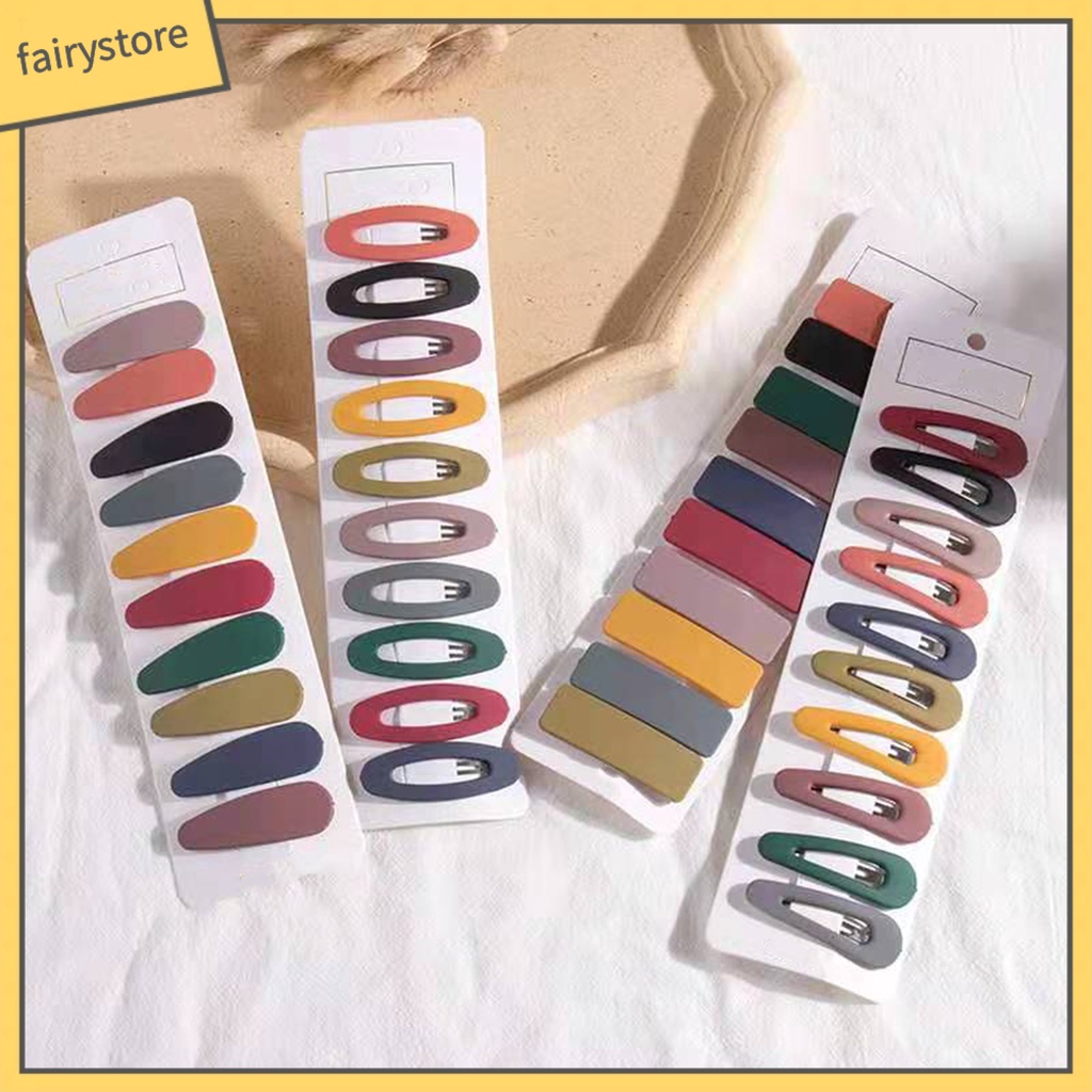 Bộ 10 Kẹp Tóc Chống Trượt Trọng Lượng Nhẹ Màu Sắc Thời Trang Dành Cho Nữ