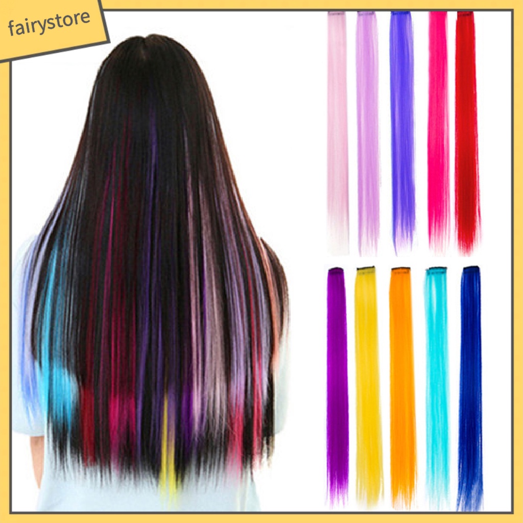 Set 2 / 3 Kẹp Tóc Giả Thẳng / Tóc Vô Hình Nhiều Màu Chịu Nhiệt Độ Cao