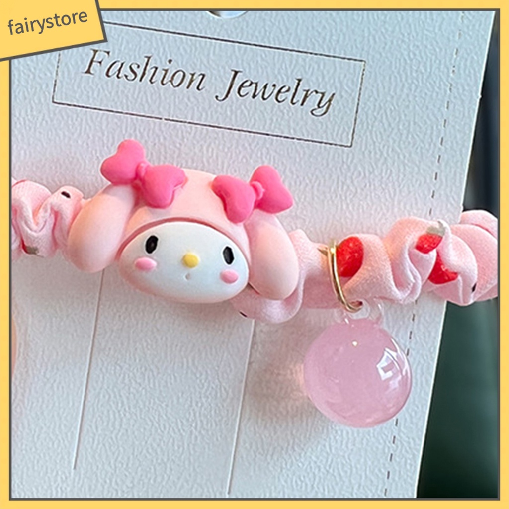 Dây Cột Tóc Co Giãn Chống Trượt In Hoạt Hình Dễ Thương Cho Bé Gái