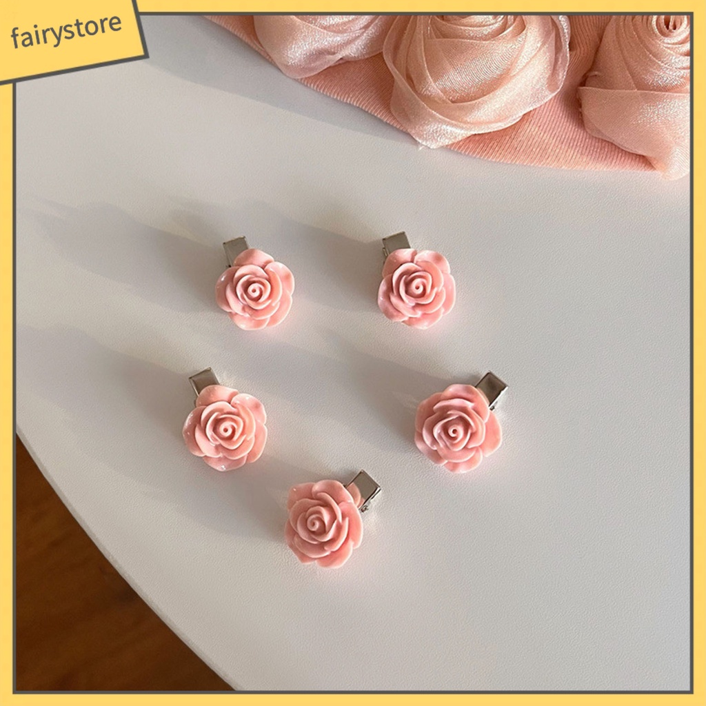 Kẹp Tóc Hình Nơ Hoa Hồng Mini Bằng Hợp Kim Chống Trượt Trang Trí Hàng Ngày Cho Nữ