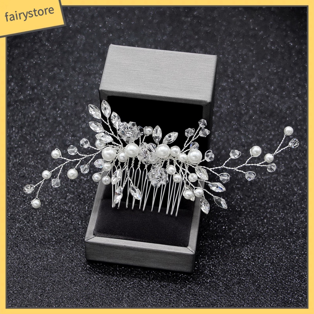 [FRO] Lược Cài Tóc Đính Ngọc Trai Giả Có Thể Tái Sử Dụng Nhiều Lần Trang Trí Đám Cưới