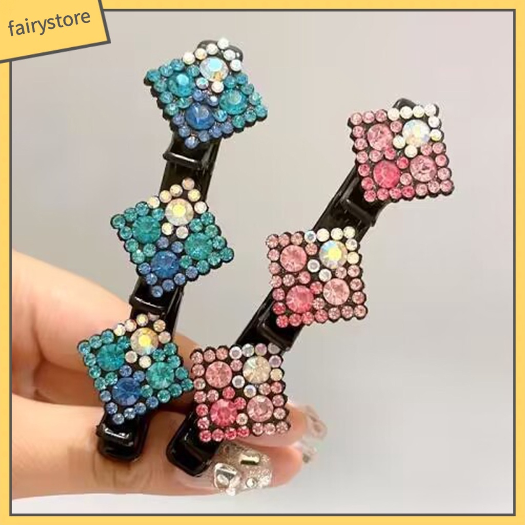 Bộ 2 Kẹp Tóc Bằng Acrylic Màu Sắc Lấp Lánh Chống Trượt Thân Thiện Với Da Dễ Sử Dụng