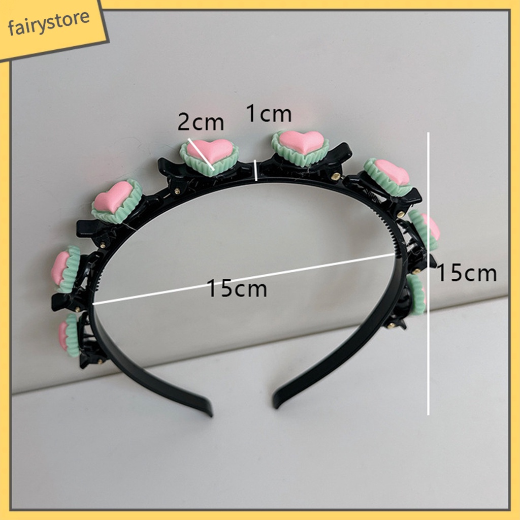 Băng đô cài tóc rửa mặt Co Giãn Chống Trượt Màu Sắc Tương Phản Trang Trí Trái Tim Cho Nữ