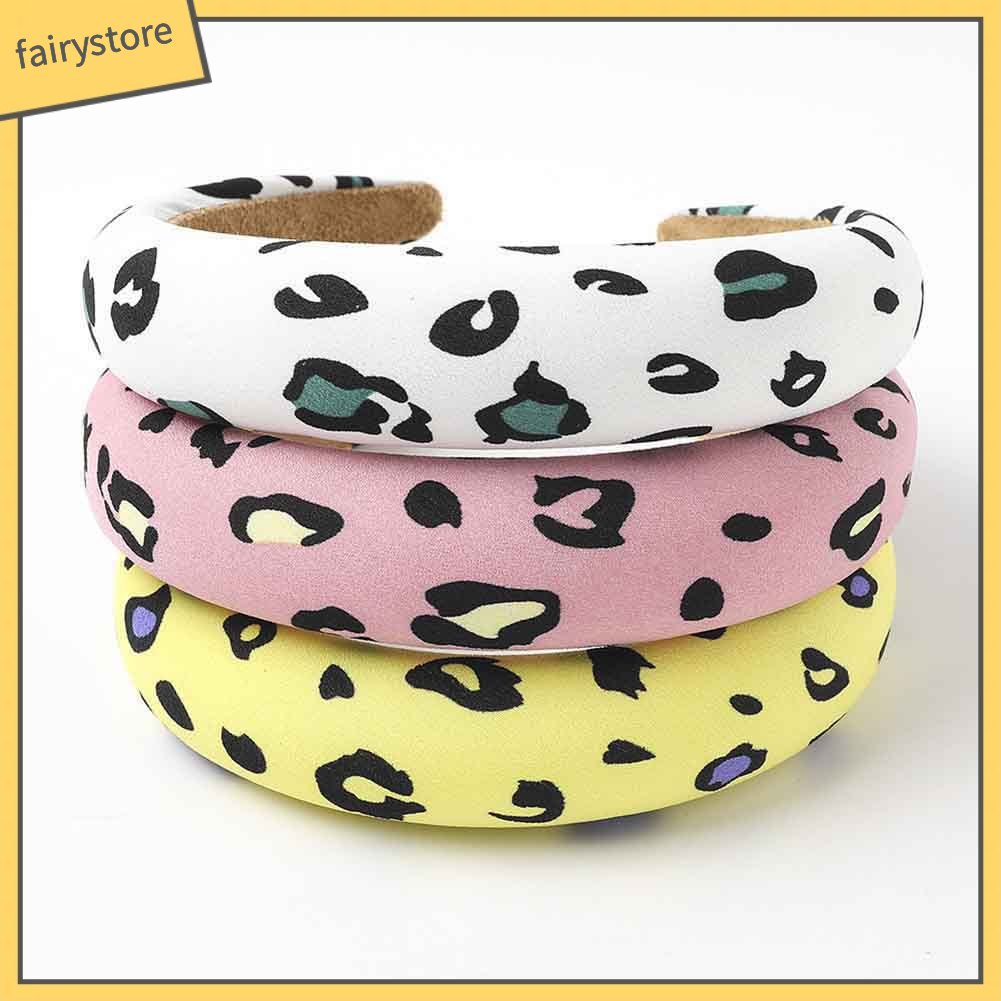 Băng Đô Cài Tóc Có Mút Xốp In Họa Tiết Da Báo Cho Nữ