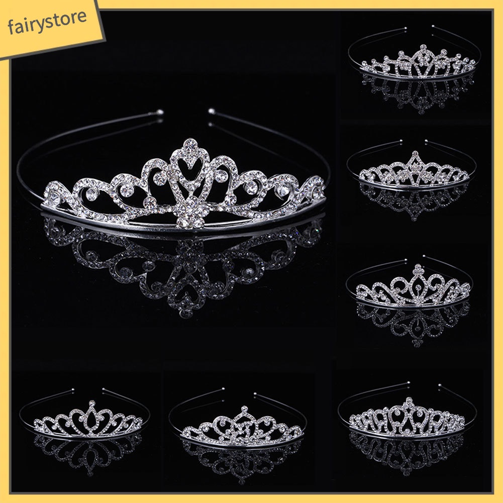 Cài Tóc Hình Vương Miện Đính Đá Xinh Xắn Cho Bé Gái