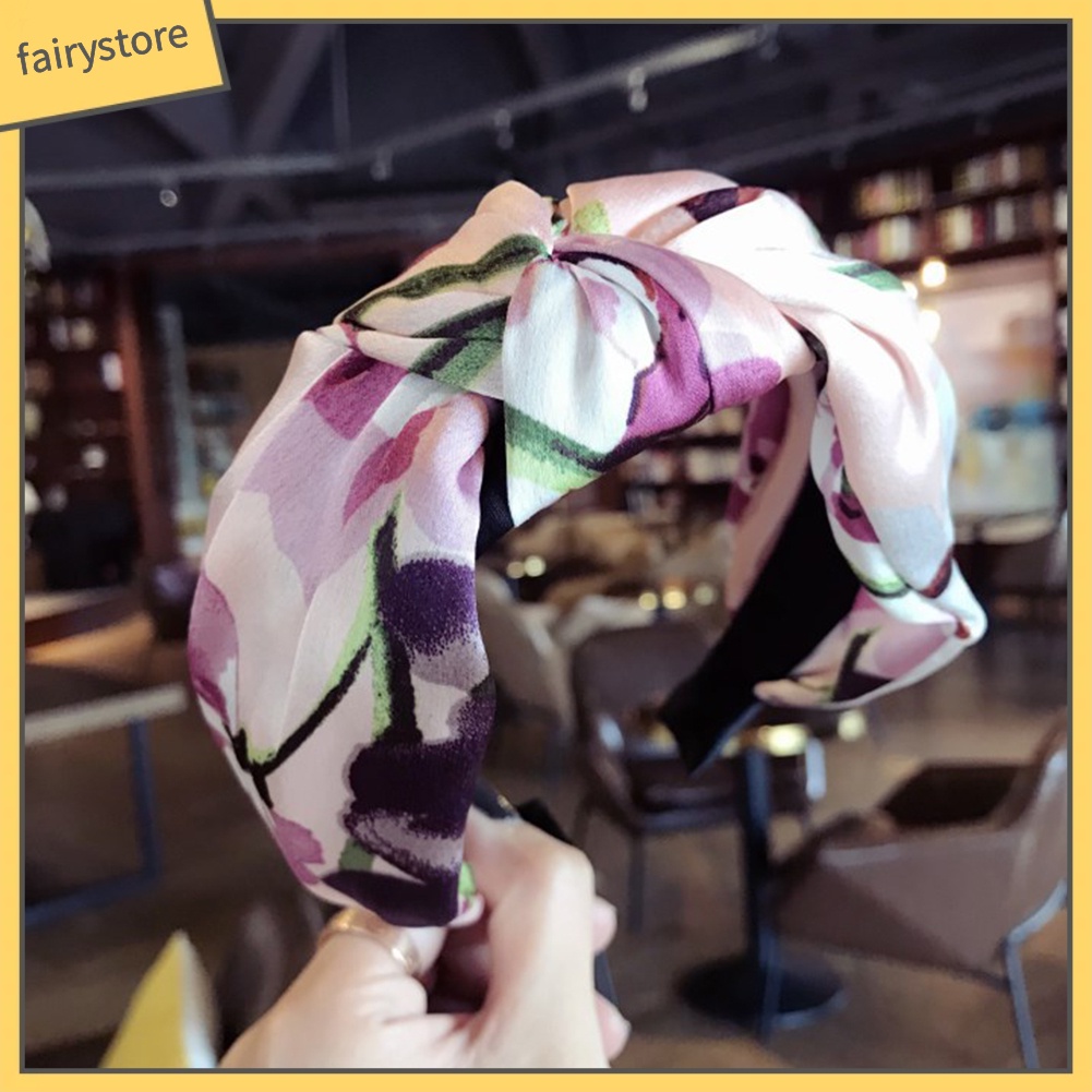 Băng Đô Thắt Nút Họa Tiết Hoa Thời Trang Cho Nữ