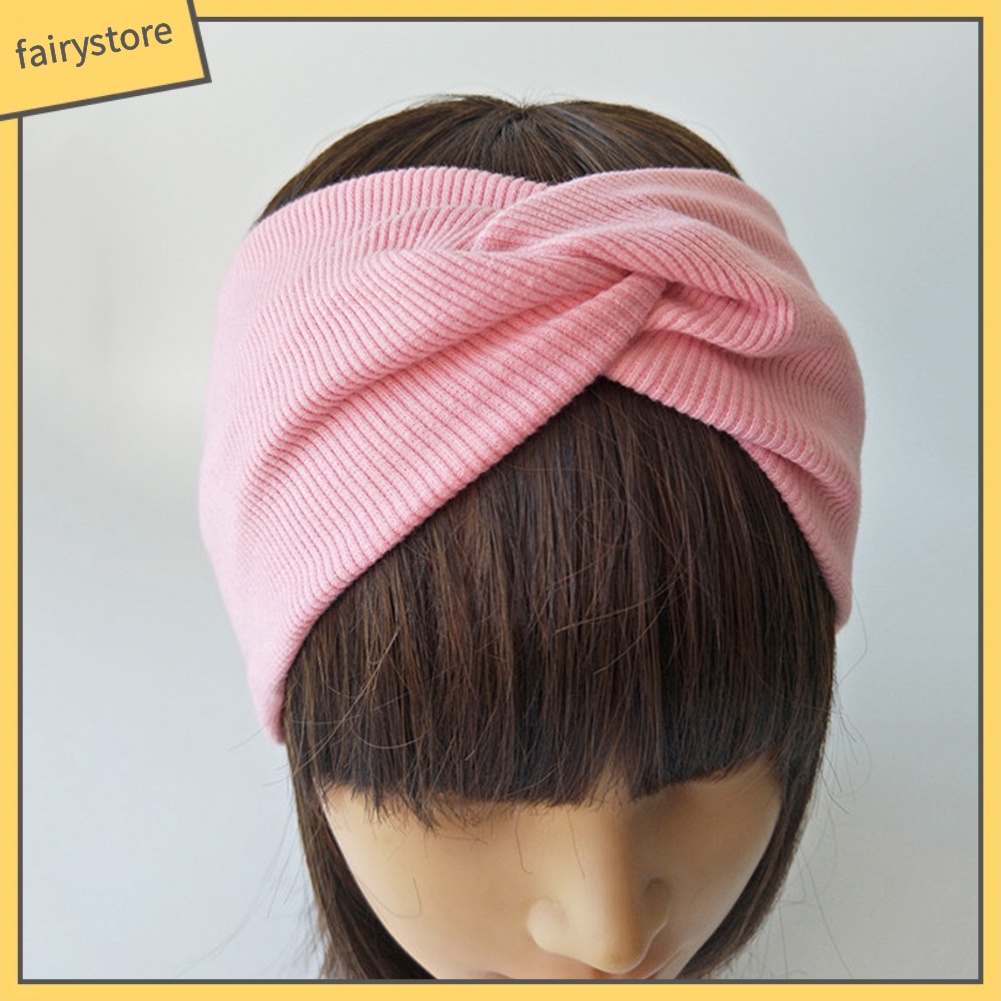 Băng Đô Cài Tóc Co Giãn Màu Trơn Thời Trang Cho Nữ