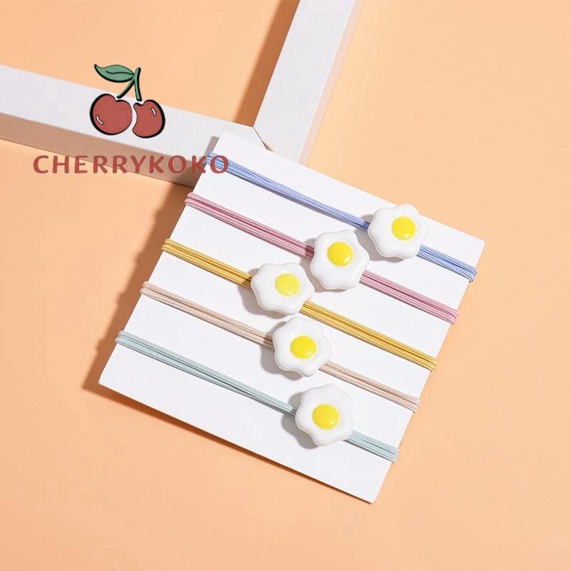 🍒🍒CHERRYKOKO Dây Cột Tóc Cao Su Hình Quả Trứng Ghép Hình Dễ Thương