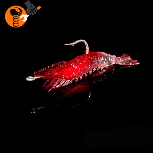 Mồi Câu Cá Giả Hình Tôm Dạ Quang Mềm Mại Tiện Dụng