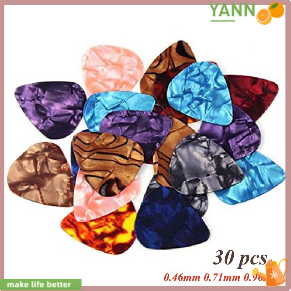 YANN1 Bộ 30 MiếNg GảY ĐàN Guitar 0.46mm 0.71mm 0.96mm NhiềU MàU