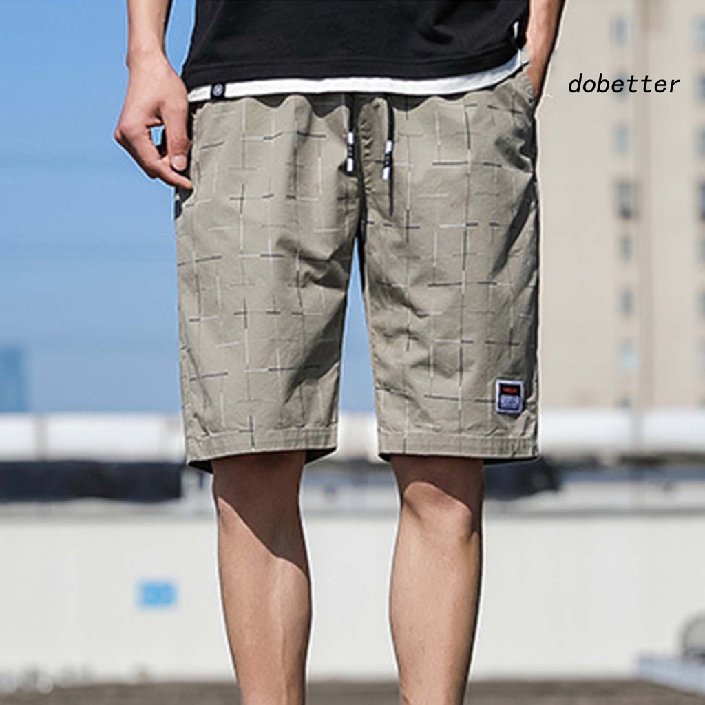[DO] Quần Short Túi Hộp Dáng Rộng Dây Rút Sọc Caro Chống Co Giãn Mặc Hàng Ngày Nhanh Khô Đi Biển Chạy Bộ