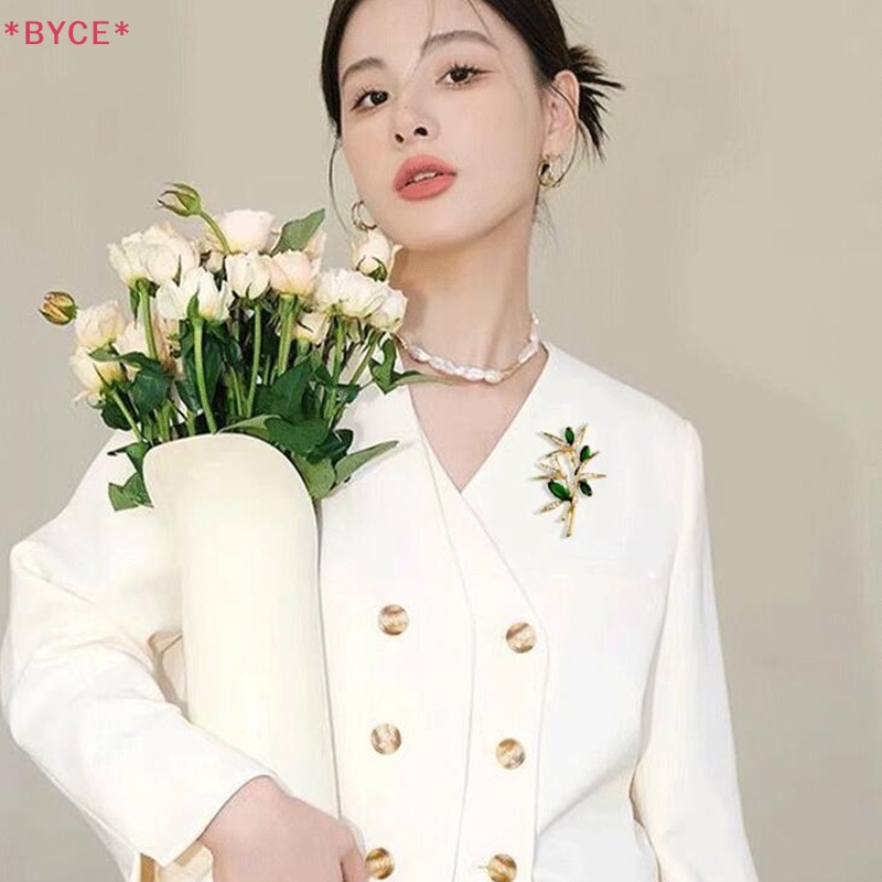 Ghim Cài Áo Hình Cây Tre Đính Đá Chất Lượng Cao Cho Nữ Mới