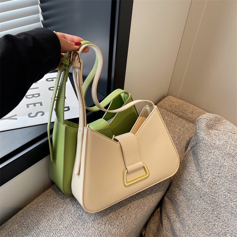 Túi Đeo Chéo Hình Vuông Nhỏ Màu Trơn Đơn Giản Thời Trang Phong Cách Hàn Quốc Cho Nữ