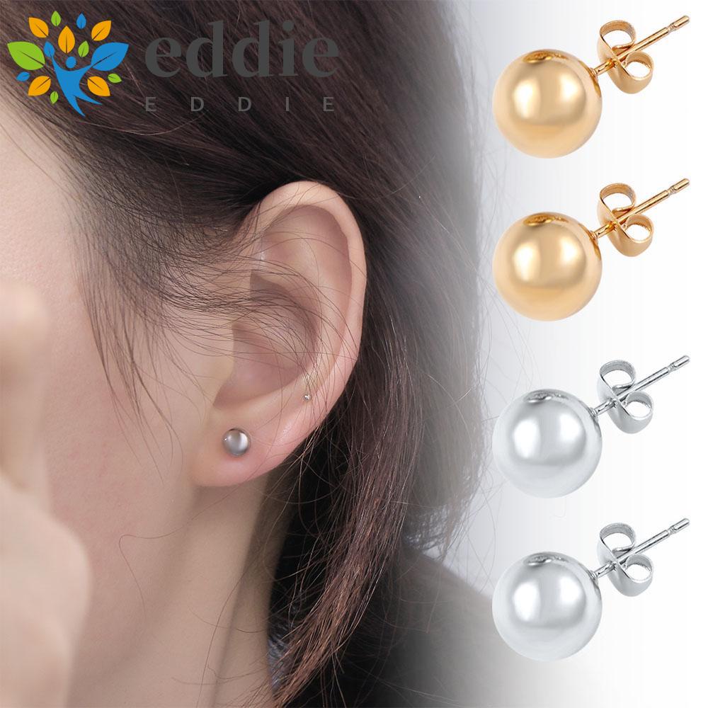 Bông Tai Thời Trang Kiểu Dây 26EDIE 26EDIE|Quả Cầu Nhỏ Bằng Thép Không Gỉ Nhiều Màu Sắc Thời Trang Dành Cho Nữ