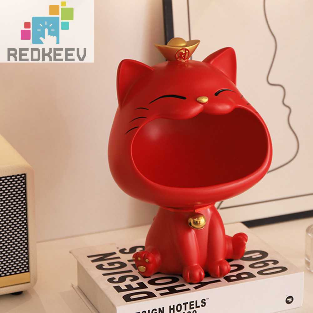 Giá Đỡ Chìa Khóa Bằng Nhựa Resin Hình Mèo May Mắn Cho Quán Cà Phê