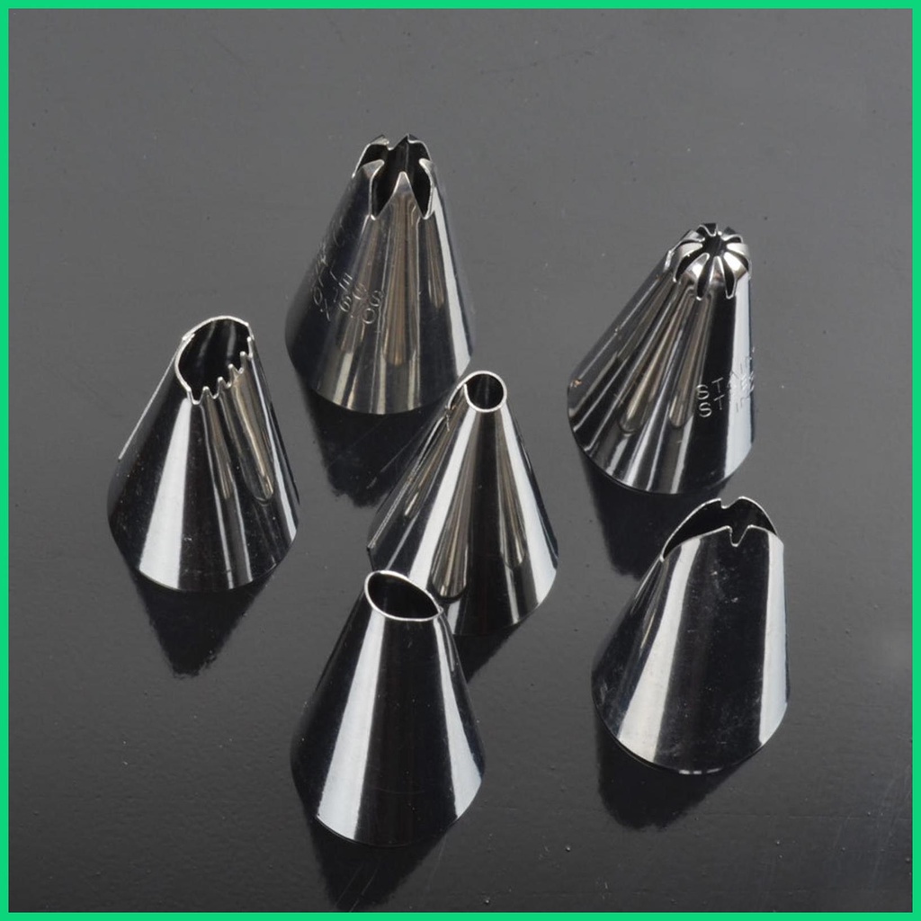 Set 6 Đuôi Bắt Bông Kem Trang Trí Bánh Bằng Thép Không Gỉ