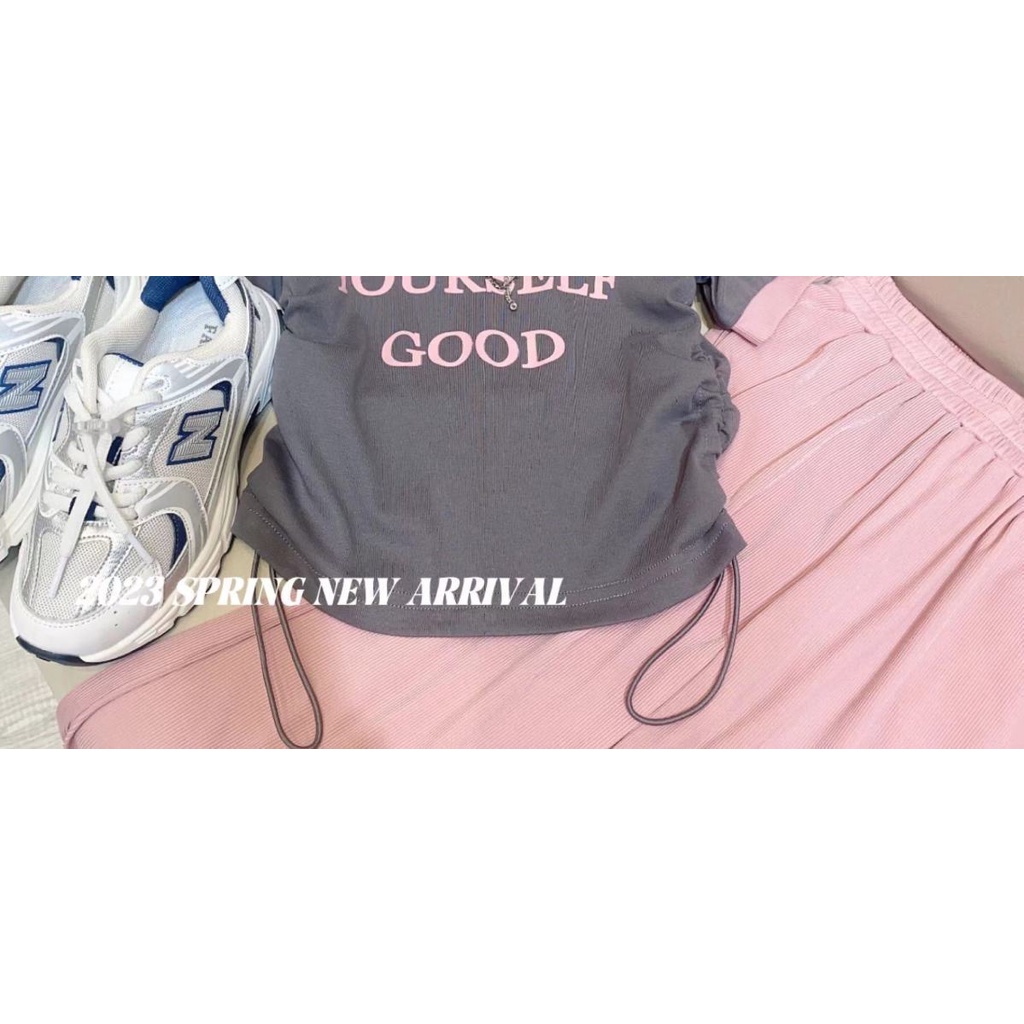 Set Áo Thun Tay Ngắn + Quần Dài Phong Cách Mùa Hè Mới Cho Bé Gái 3-5 - 8-10 - 12-13 Tuổi