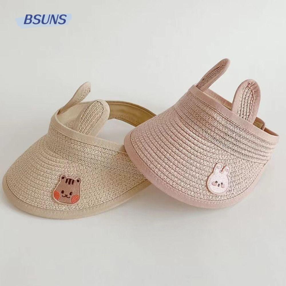 Mũ Rơm Mùa Hè Không Chóp Có Thể Điều Chỉnh Cho Bé