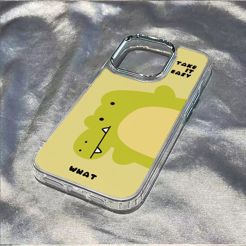 ✅Ốp Điện Thoại Mềm Chống Sốc Hình Khủng Long Màu Xanh Lá Nhạt Cho Iphone 8plus13iphone12 / max14pro7 11Ysx