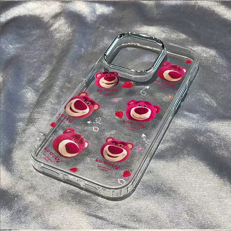 ✅Ốp Điện Thoại Mềm Chống Sốc In Hình Gấu Và Dâu Tây Đơn Giản Cho Apple plus 137xs8iPhone1211 14pro / max NCP4