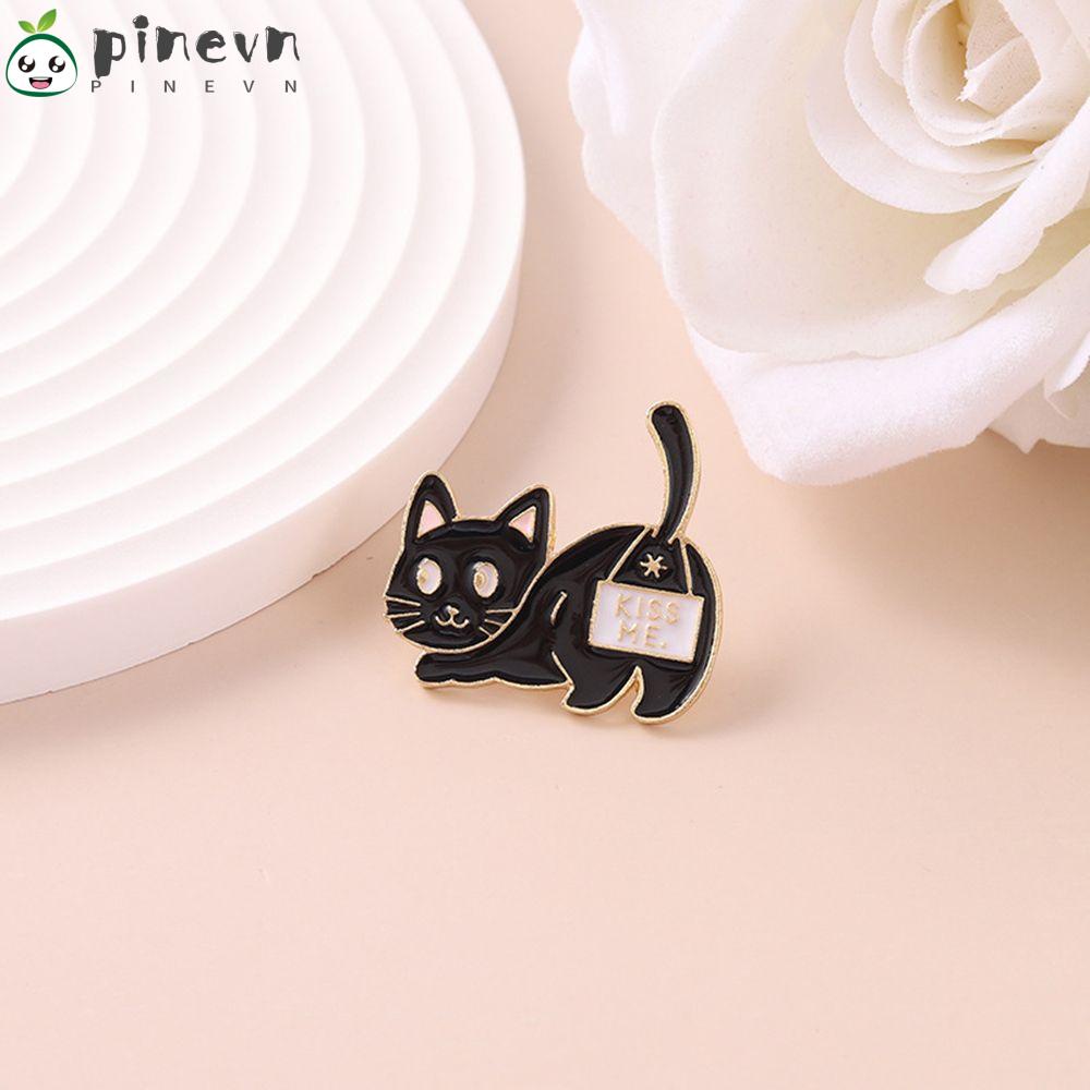 Ghim Cài Cổ Áo Hình Chú Mèo Đáng Yêu Thời Trang