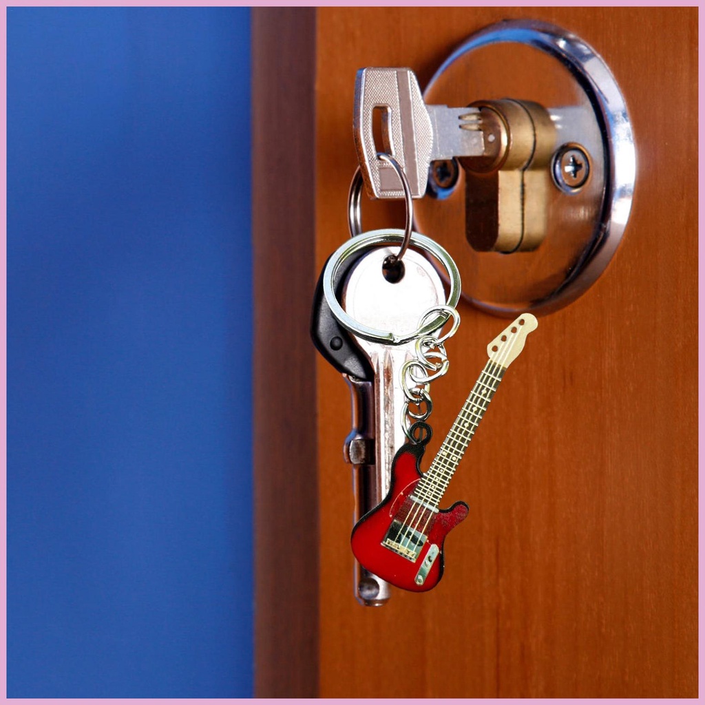 Móc Khóa Hình Đàn Ghita Bằng Thép Không Gỉ