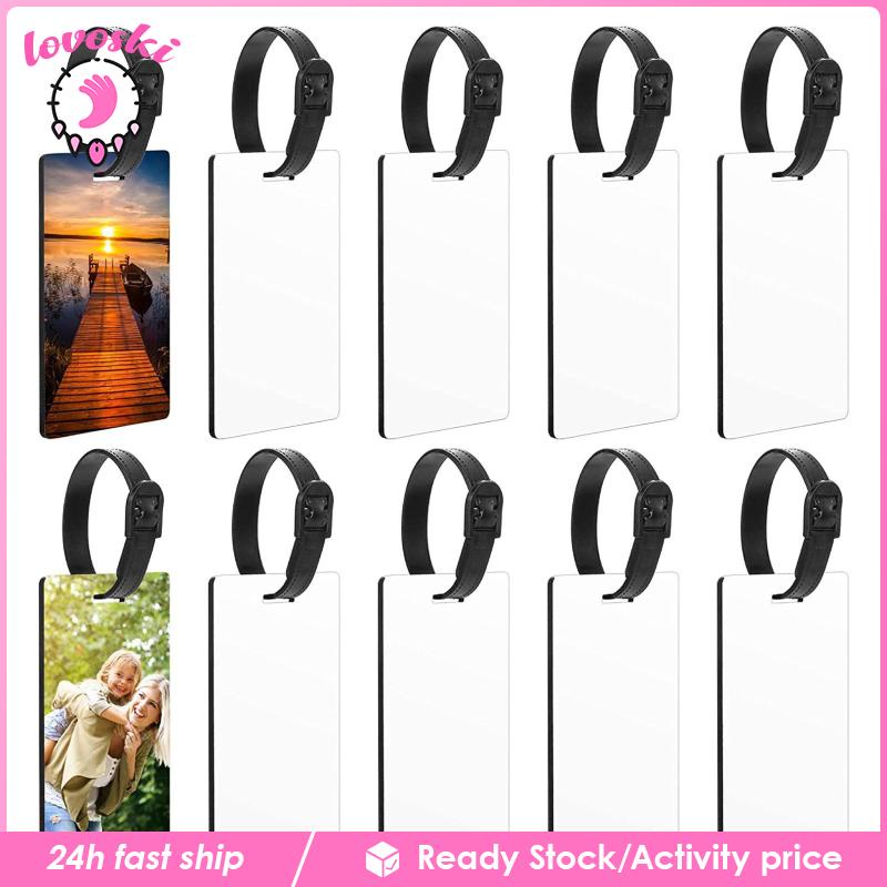 Bộ 10 Thẻ Đánh Dấu Hai Mặt Màu Trắng Có Móc Khóa Tiện Dụng