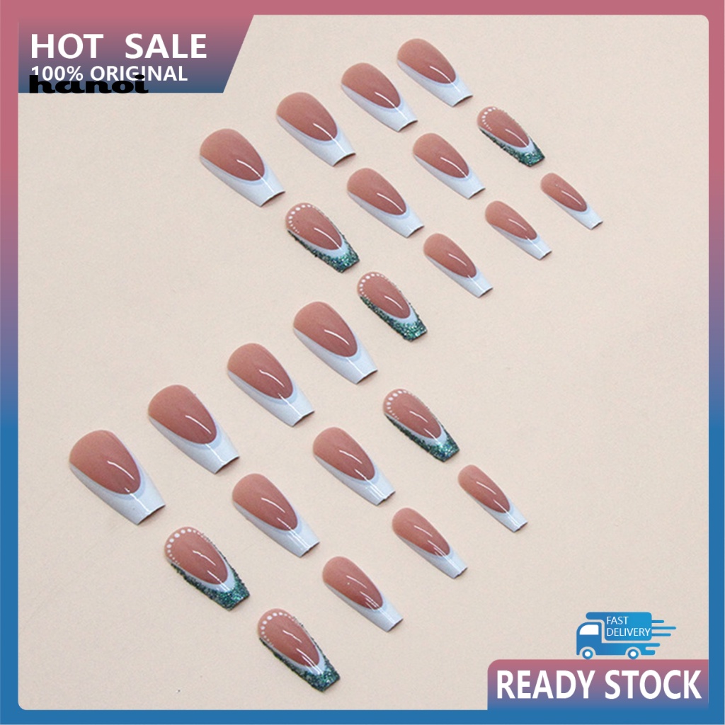 Set 24 Móng Tay Giả Có Thể Tháo Rời DIY Thời Trang