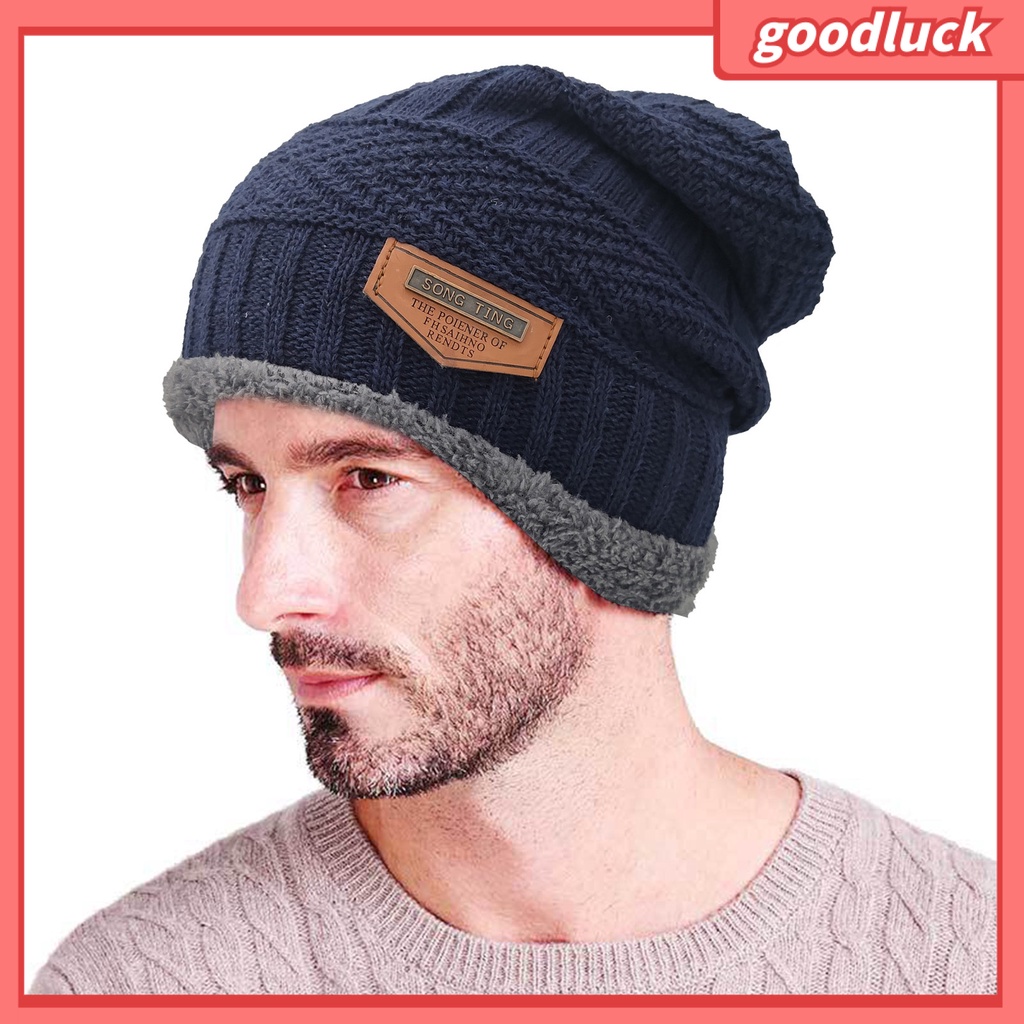 Mũ beanie Dệt Kim Dày Dặn Mềm Mại Giữ Ấm Chống Lạnh Màu Trơn Dành Cho Nam Nữ Mặc Hàng Ngày