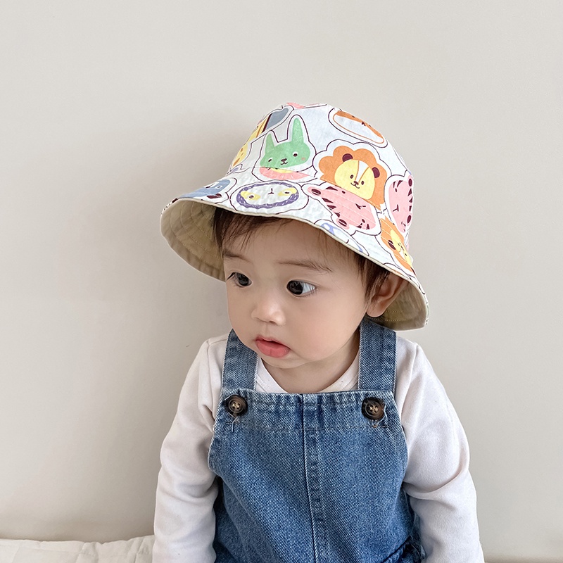 Mũ Tai Bèo Hai Mặt Chống Nắng Siêu Dễ Thương Thời Trang Mùa Hè Cho Bé Trai Và Gái