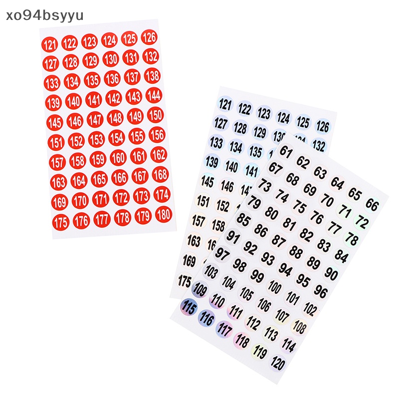 Set 3 Tờ Nhãn Dán Số 1-180 Trang Trí Móng Tay Xo94Bsyu